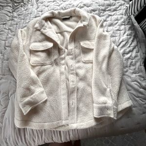 Cream Sherpa Shirt Jacket